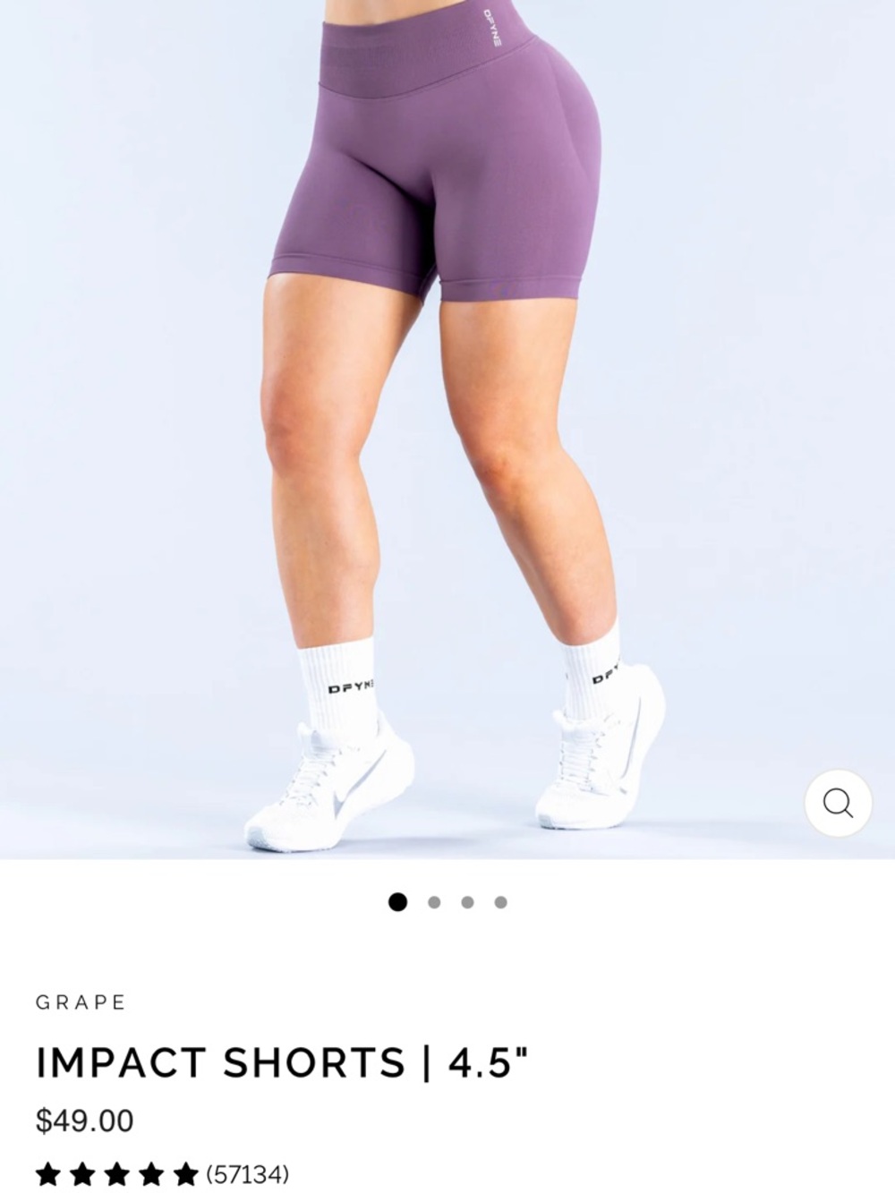 DFYNE Impact Bandeau, Bike Shorts, & Leggings Set in Small, Shade: Grape - Picture 15 of 15